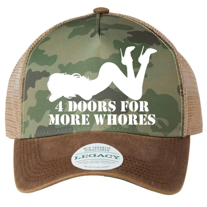 4 Doors For More Whores Funny Stripper Legacy Tie Dye Trucker Hat