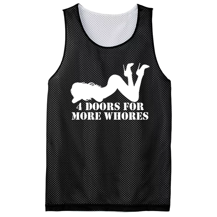 4 Doors For More Whores Funny Stripper Mesh Reversible Basketball Jersey Tank