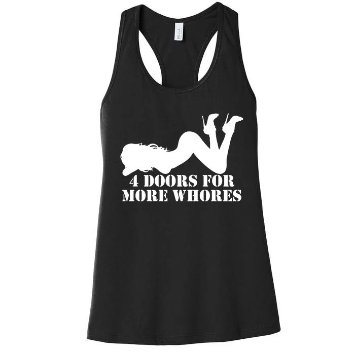 4 Doors For More Whores Funny Stripper Women's Racerback Tank