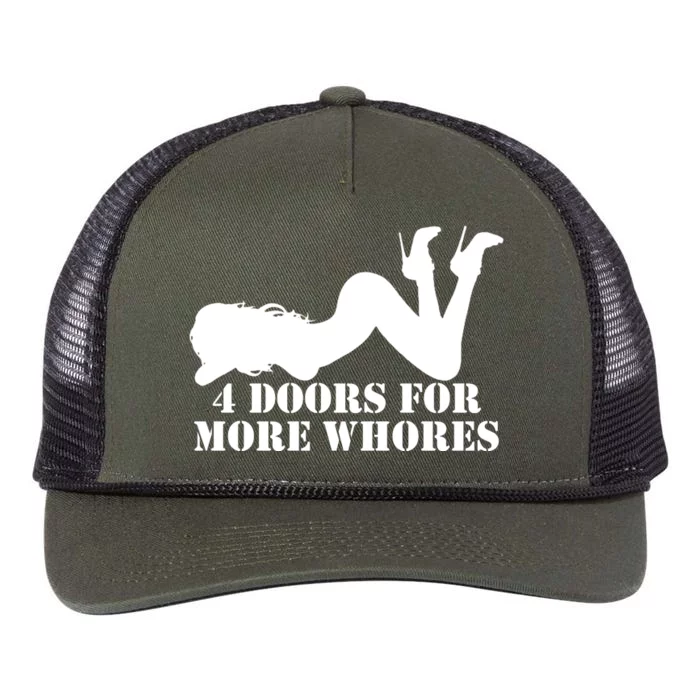 4 Doors For More Whores Funny Stripper Retro Rope Trucker Hat Cap