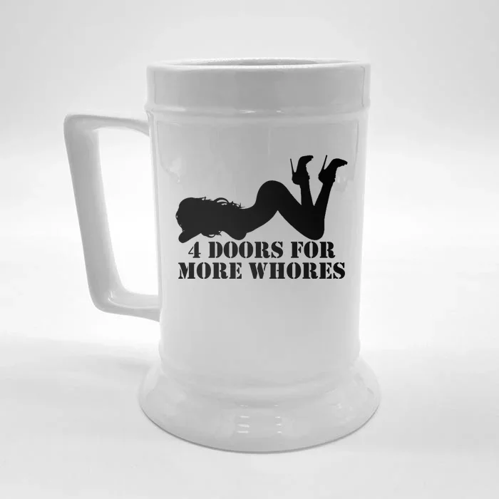 4 Doors For More Whores Funny Stripper Front & Back Beer Stein