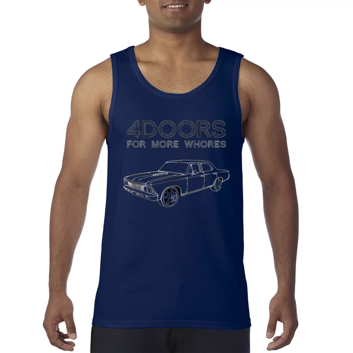 4 Doors For More Whores Funny Muscle Car Tank Top