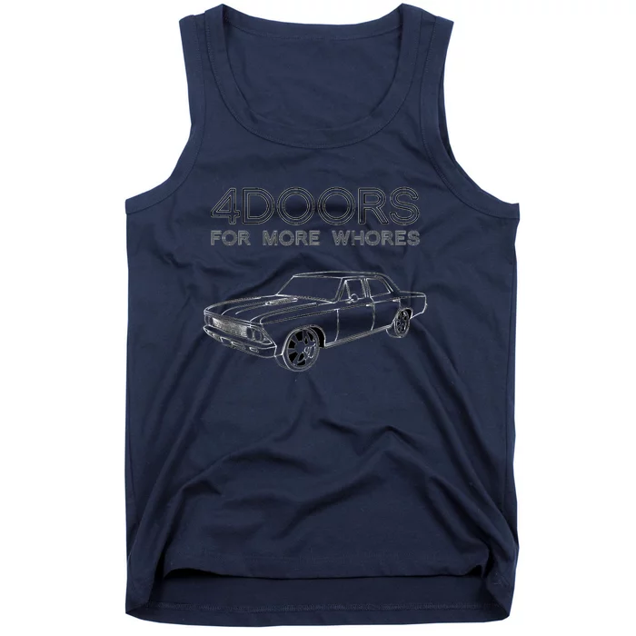 4 Doors For More Whores Funny Muscle Car Tank Top