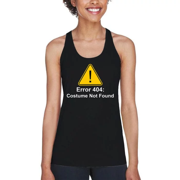 404 Error Costume Not Found Halloween Women's Racerback Tank