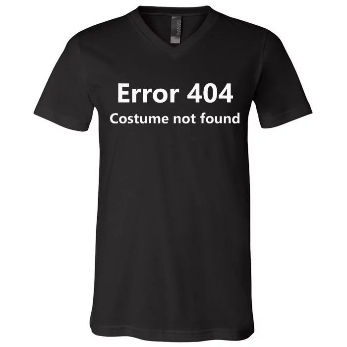 404 Error Costume Not Found Halloween Humor V-Neck T-Shirt