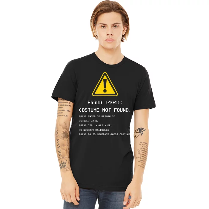 404 Error Costume Not Found Nerdy Geek Funny Computer Premium T-Shirt