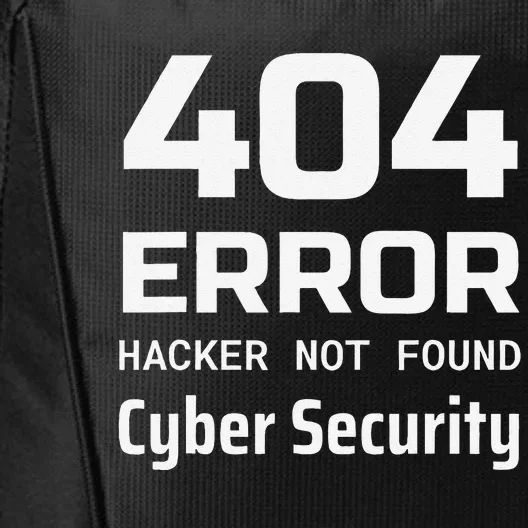 404 Error Hacker Not Found Cyber Security White Hat Hacker City Backpack