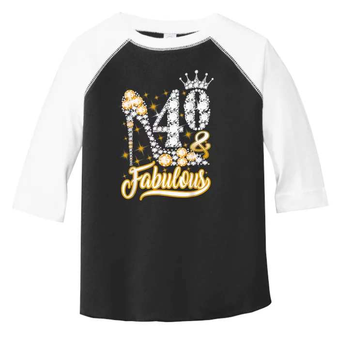 40 & Fabulous 40 Years Old 40th Birthday Diamond Crown Shoes Toddler Fine Jersey T-Shirt