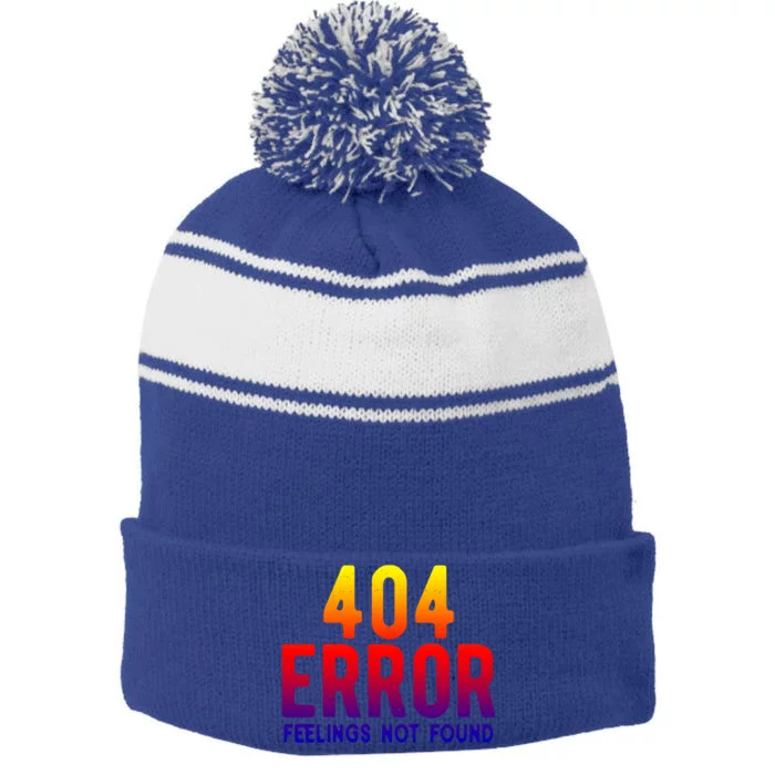 404 Frror Gefühle Nicht Gefen Valentine's Day Saying Gift Stripe Pom Pom Beanie