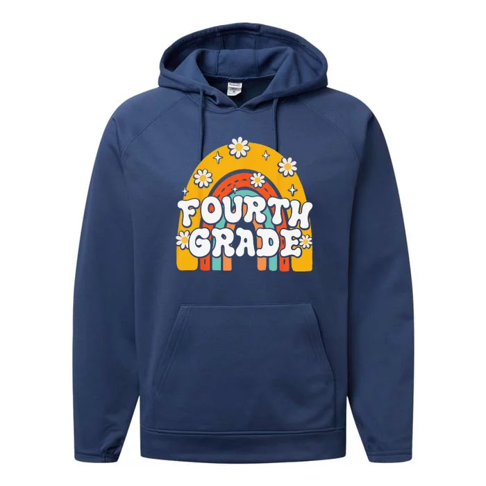 4th Fourth Grade First Day School Back To School Teacher Performance Fleece Hoodie