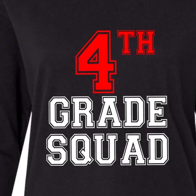 4th Four Grade Squad Back To School Teacher Gift Womens Cotton Relaxed Long Sleeve T-Shirt