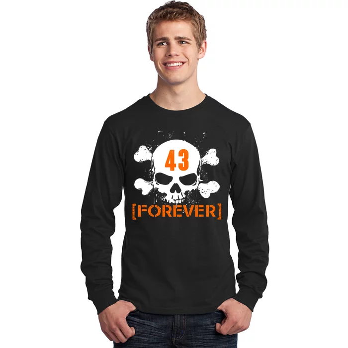 43 Forever Skull Crossbones Racing Legend Tribute Long Sleeve Shirt