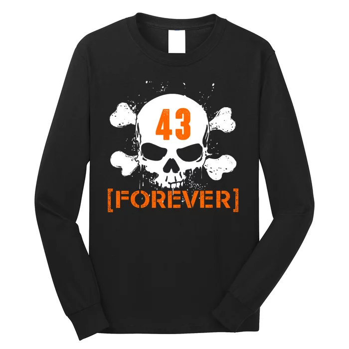 43 Forever Skull Crossbones Racing Legend Tribute Long Sleeve Shirt