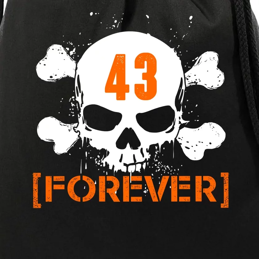 43 Forever Skull Crossbones Racing Legend Tribute Drawstring Bag