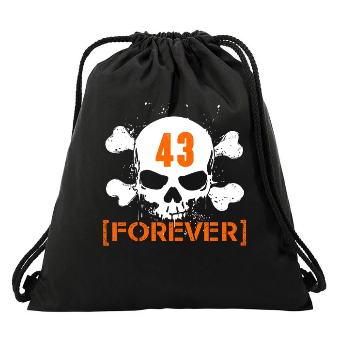 43 Forever Skull Crossbones Racing Legend Tribute Drawstring Bag