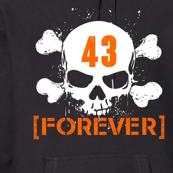 43 Forever Skull Crossbones Racing Legend Tribute Premium Hoodie