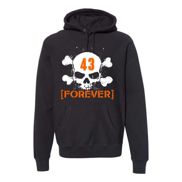 43 Forever Skull Crossbones Racing Legend Tribute Premium Hoodie