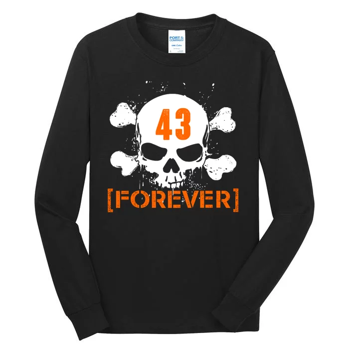 43 Forever Skull Crossbones Racing Legend Tribute Tall Long Sleeve T-Shirt