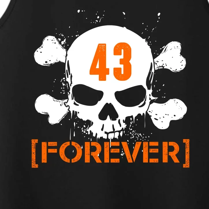 43 Forever Skull Crossbones Racing Legend Tribute Performance Tank