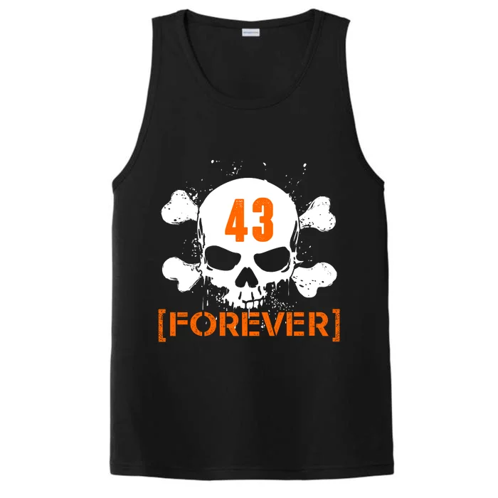 43 Forever Skull Crossbones Racing Legend Tribute Performance Tank