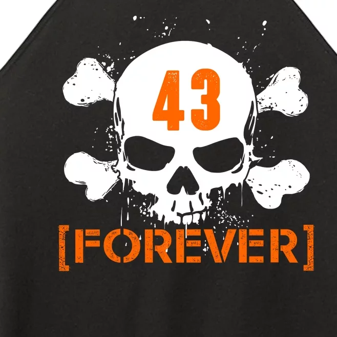 43 Forever Skull Crossbones Racing Legend Tribute Women’s Perfect Tri Rocker Tank