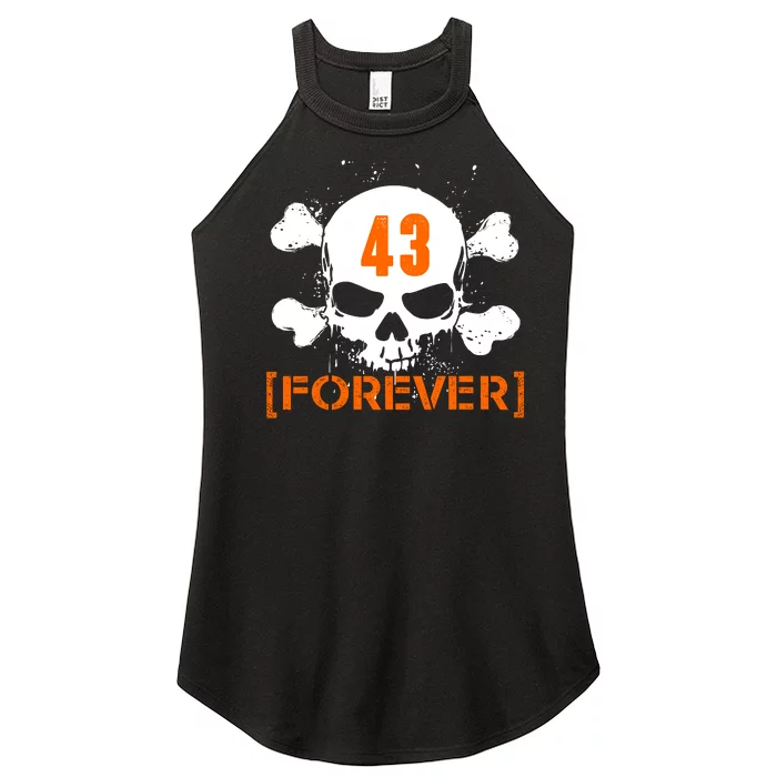 43 Forever Skull Crossbones Racing Legend Tribute Women’s Perfect Tri Rocker Tank