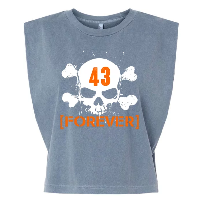 43 Forever Skull Crossbones Racing Legend Tribute Garment-Dyed Women's Muscle Tee