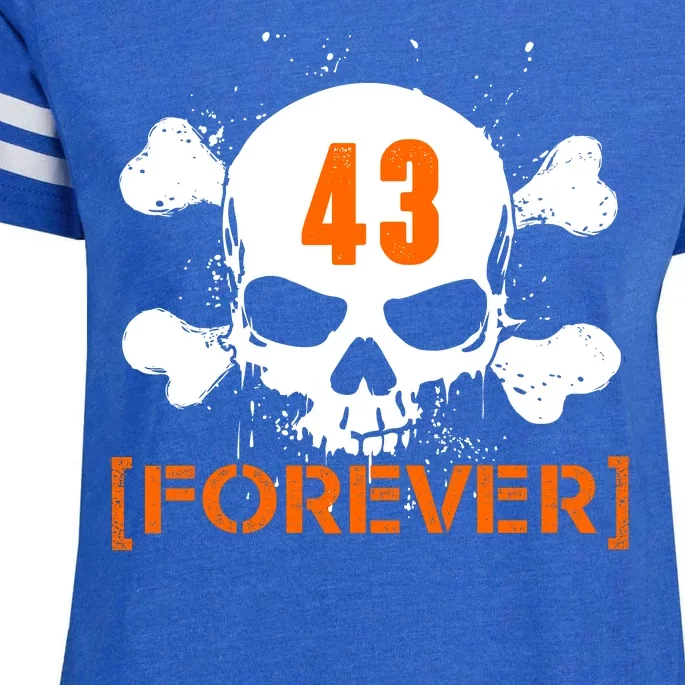 43 Forever Skull Crossbones Racing Legend Tribute Enza Ladies Jersey Football T-Shirt