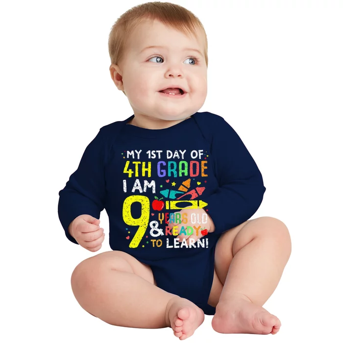 4th Grade Back To First Day Of School Gift Baby Long Sleeve Bodysuit