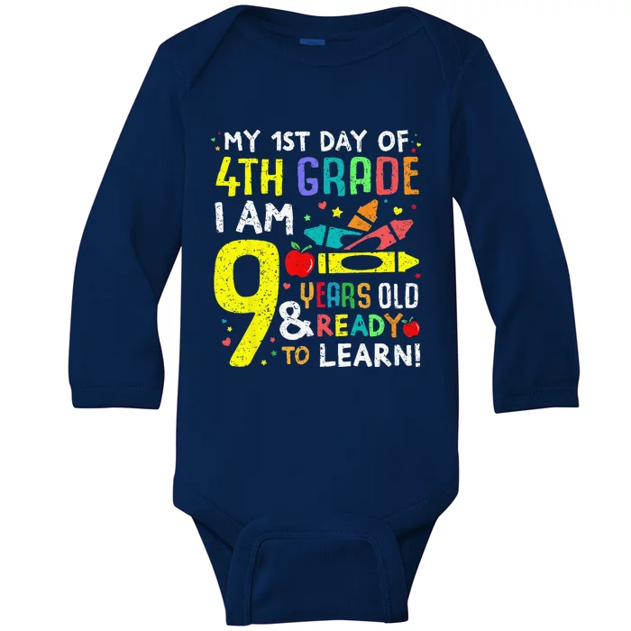 4th Grade Back To First Day Of School Gift Baby Long Sleeve Bodysuit