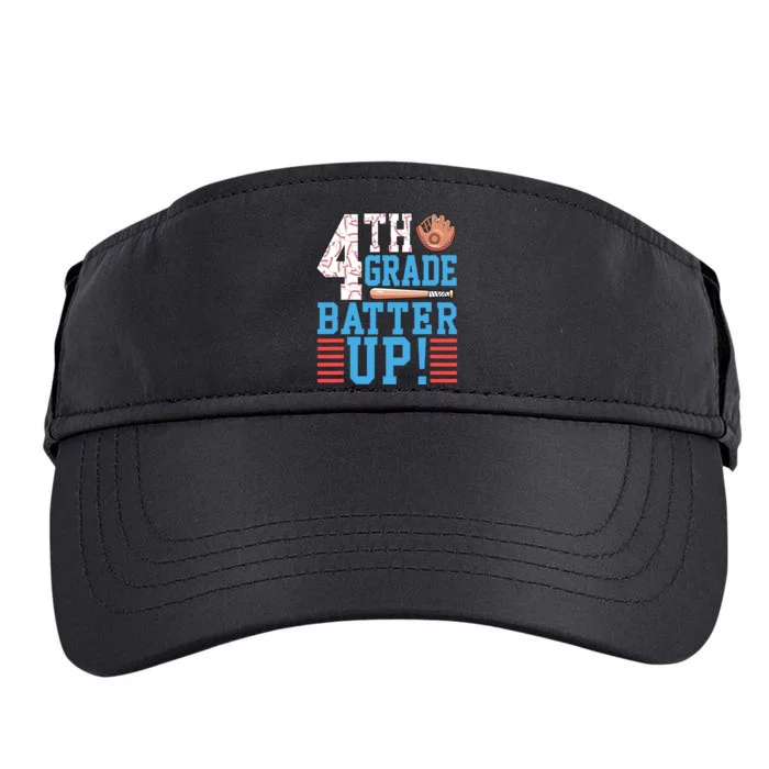 4th Grade Back To School 4th Grade Batter Up Baseball Adult Drive Performance Visor