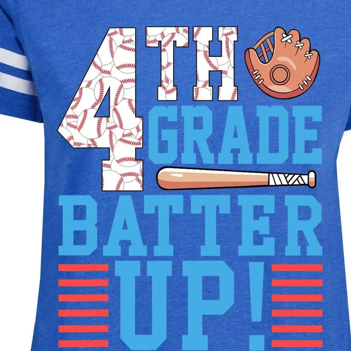 4th Grade Back To School 4th Grade Batter Up Baseball Enza Ladies Jersey Football T-Shirt