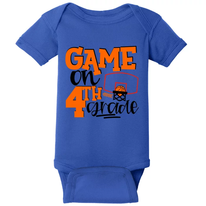 4Th Grade Basketball Game On 4Th Grade Hello Summer Gift Baby Bodysuit