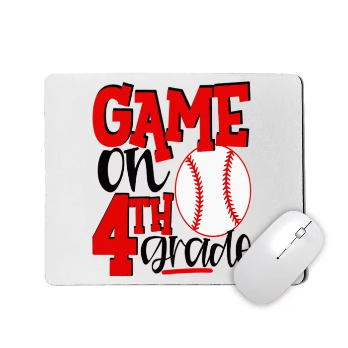 4th Grade Baseball Player 1st Day Of School Mousepad