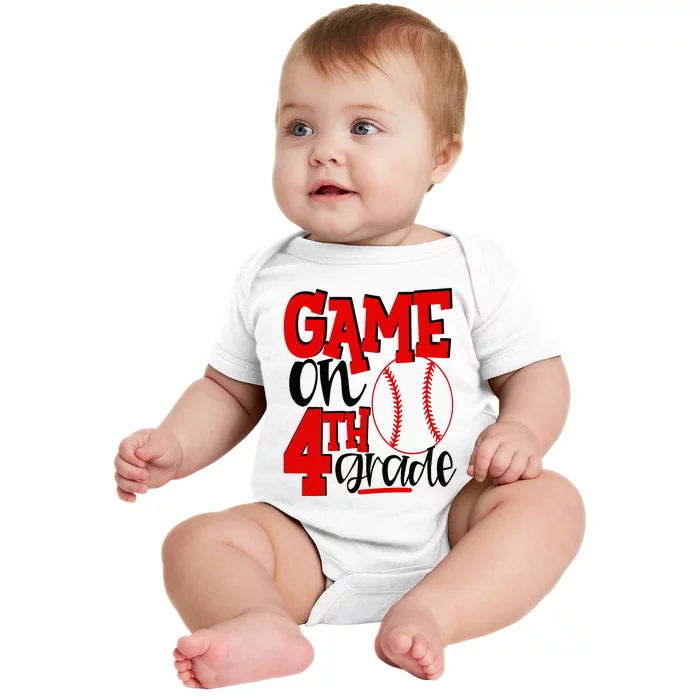 4th Grade Baseball Player 1st Day Of School Baby Bodysuit