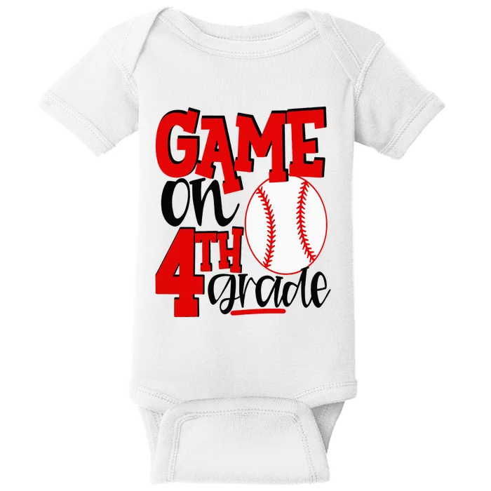 4th Grade Baseball Player 1st Day Of School Baby Bodysuit