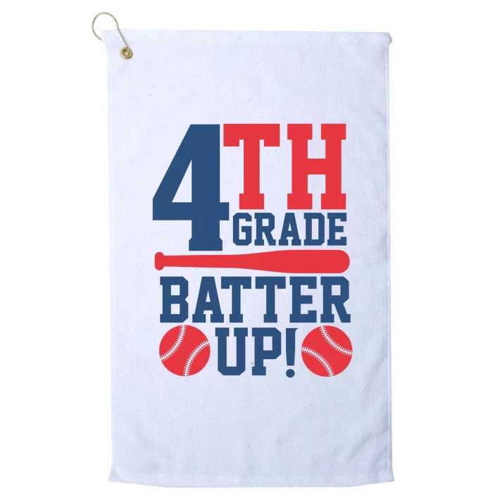 4th Grade Back To School Fourth Grade Batter Up Baseball Gift Platinum Collection Golf Towel