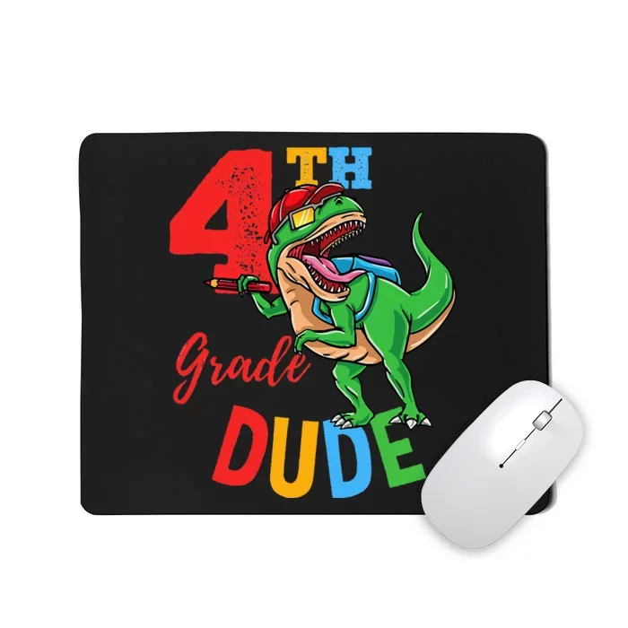 4th Grade Dude TRex Dinosaur Back To School Mousepad