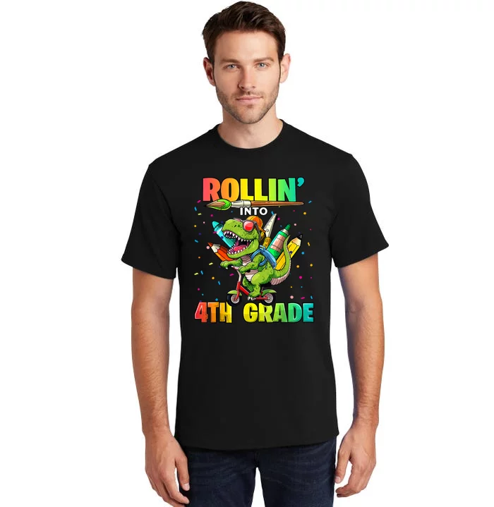 4th Grade Dinosaur Back To School First Day Of School Boy Tall T-Shirt