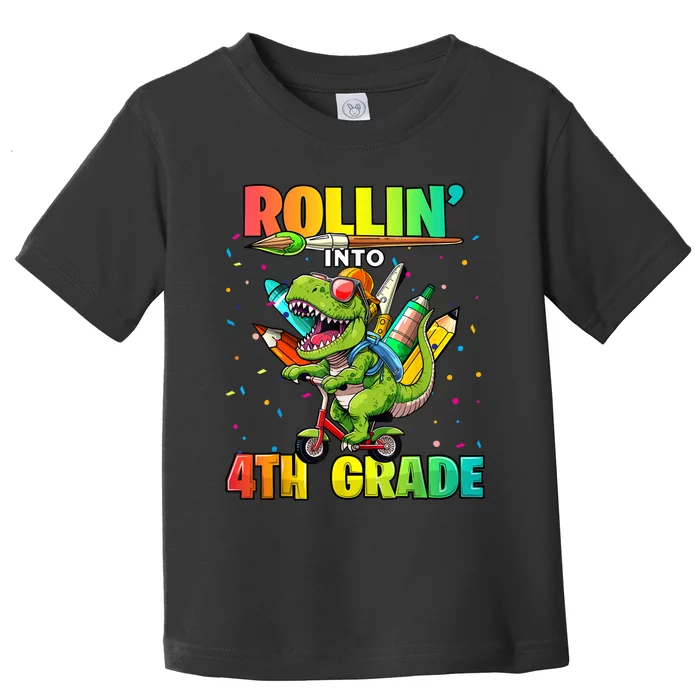 4th Grade Dinosaur Back To School First Day Of School Boy Toddler T-Shirt