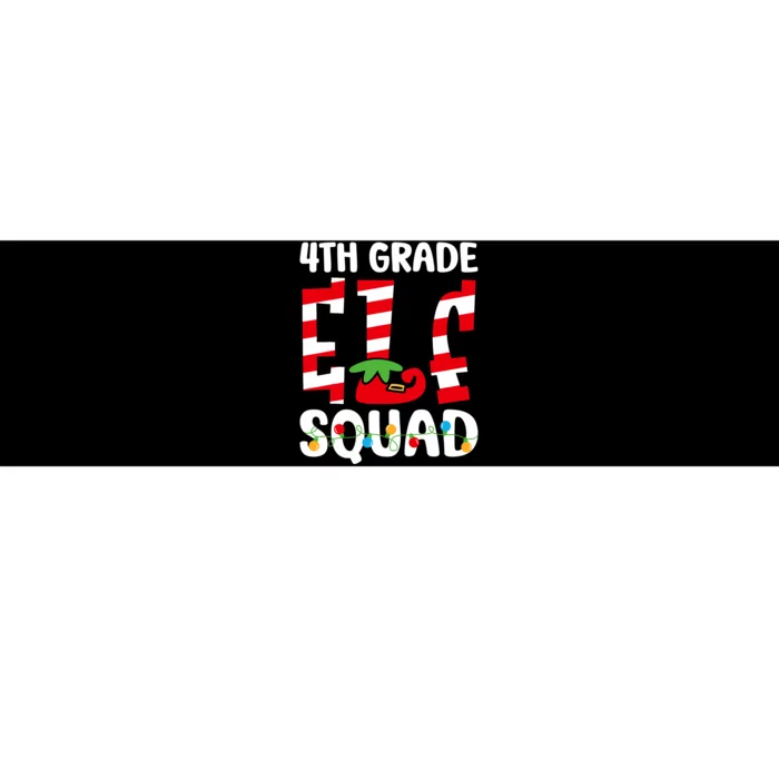 4th Grade Elf Squad Teacher Student Matching Christmas Bumper Sticker