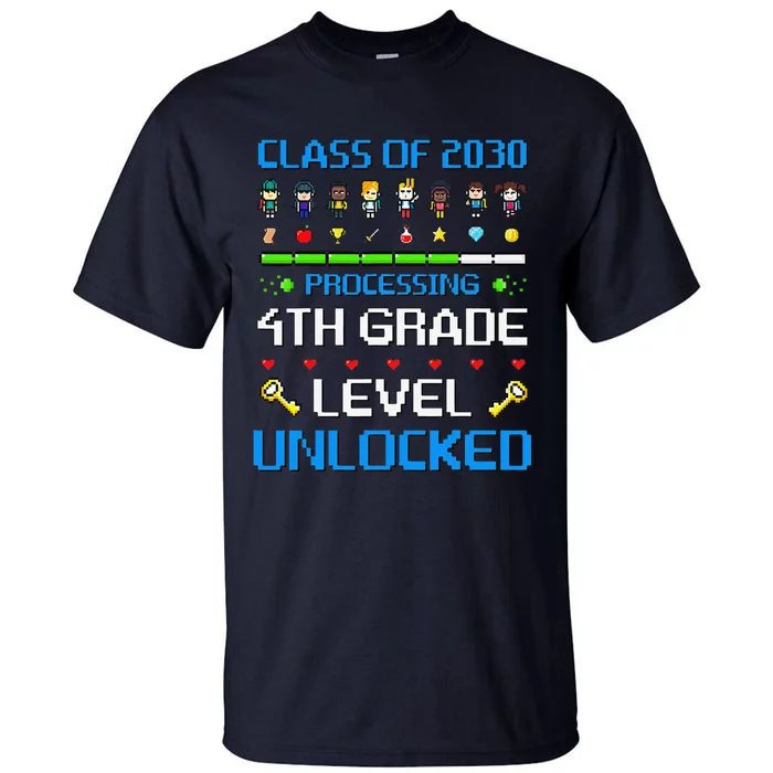 4th Grade First Day Of School Class Of 2030 Video Games Tall T-Shirt