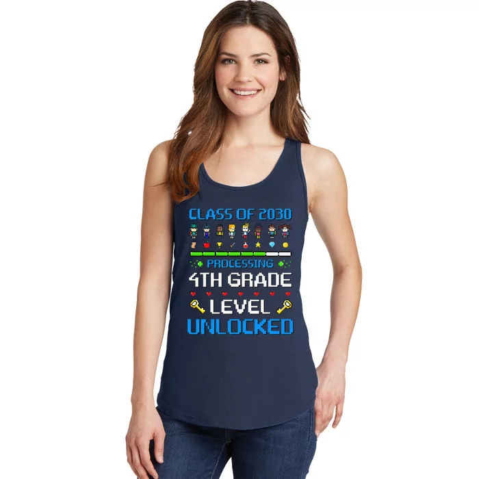 4th Grade First Day Of School Class Of 2030 Video Games Ladies Essential Tank