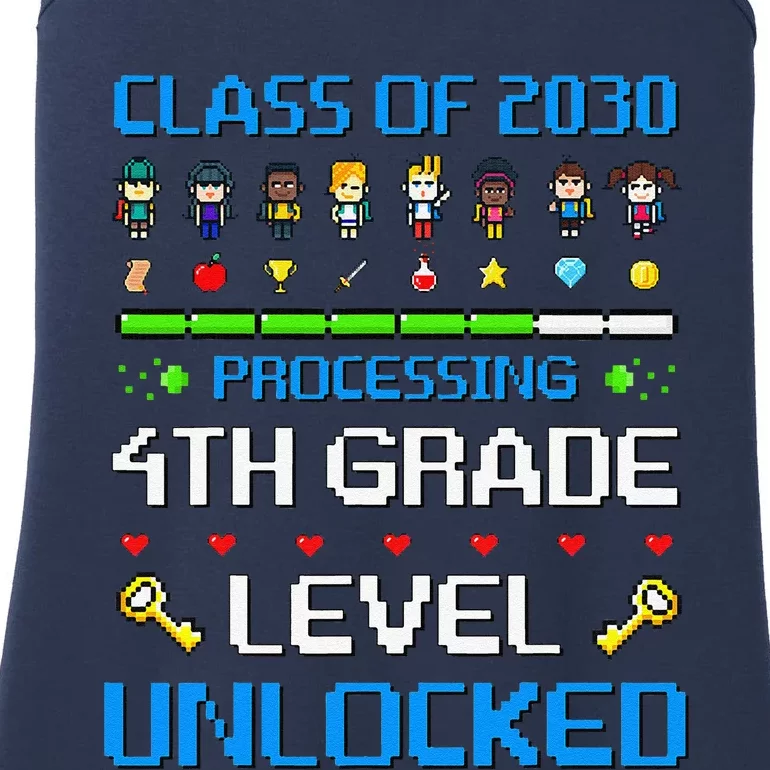 4th Grade First Day Of School Class Of 2030 Video Games Ladies Essential Tank