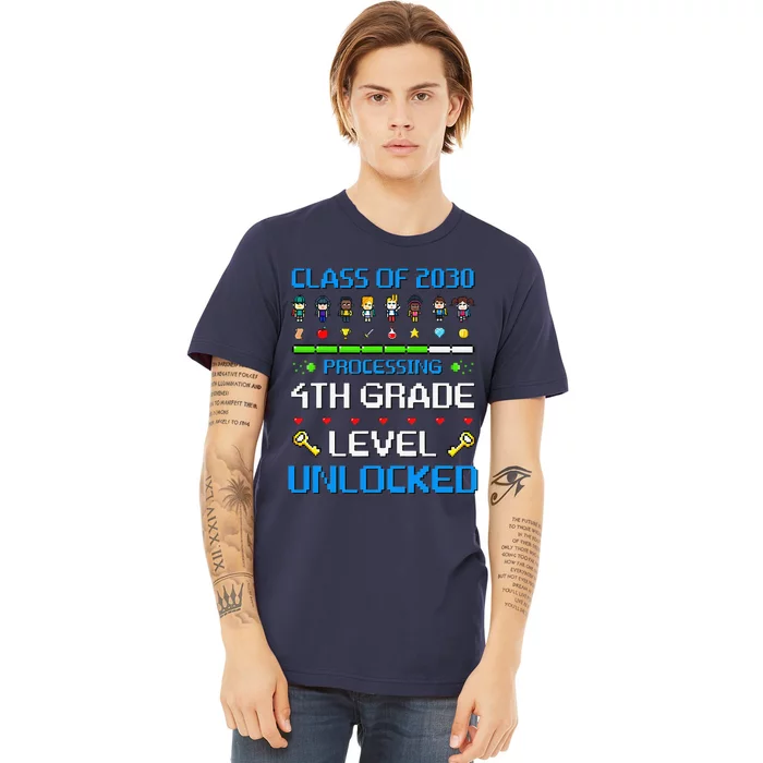 4th Grade First Day Of School Class Of 2030 Video Games Premium T-Shirt