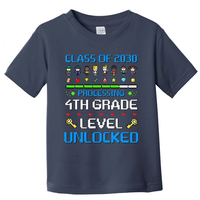 4th Grade First Day Of School Class Of 2030 Video Games Toddler T-Shirt