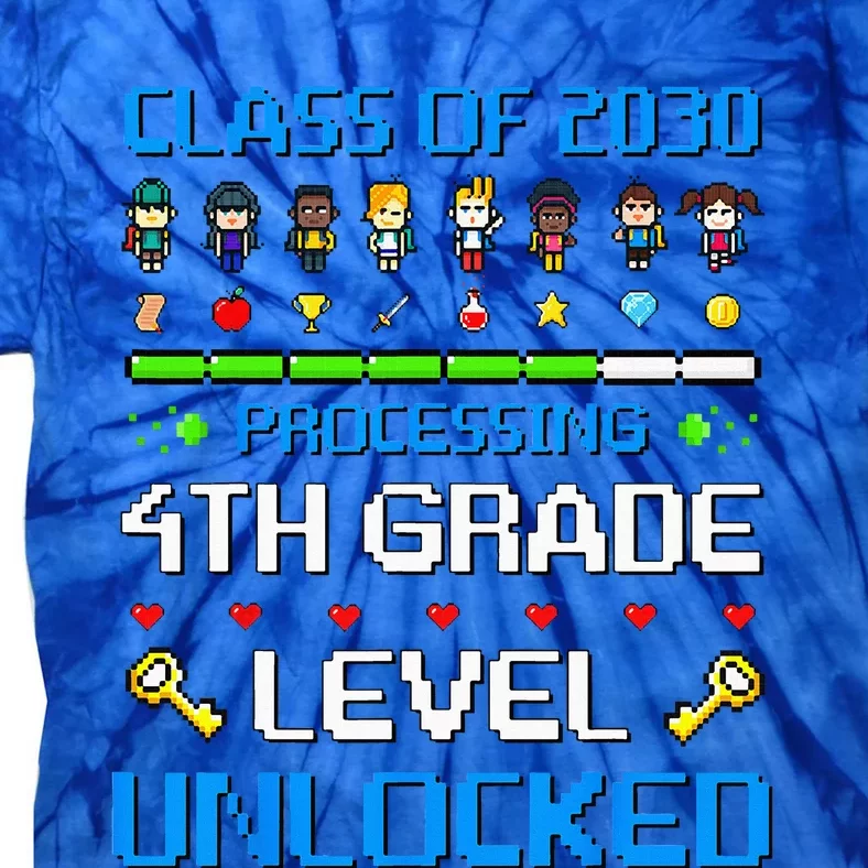 4th Grade First Day Of School Class Of 2030 Video Games Tie-Dye T-Shirt