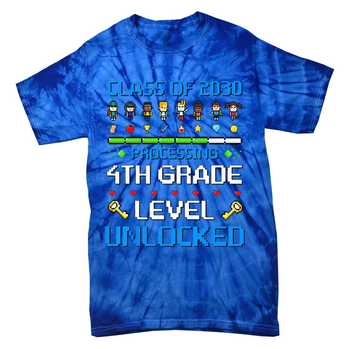 4th Grade First Day Of School Class Of 2030 Video Games Tie-Dye T-Shirt