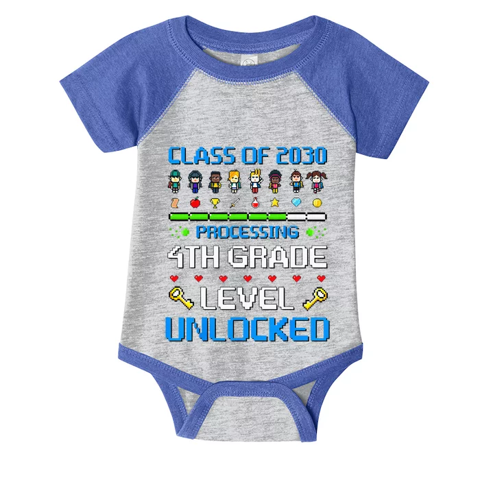 4th Grade First Day Of School Class Of 2030 Video Games Infant Baby Jersey Bodysuit