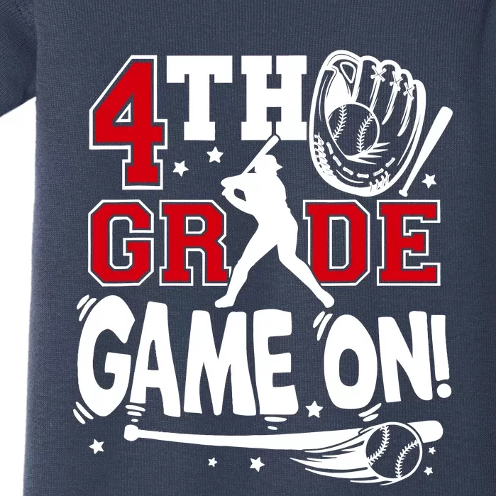 4th Grade Game On First Day Of School Baseball Fourth Grade Baby Bodysuit